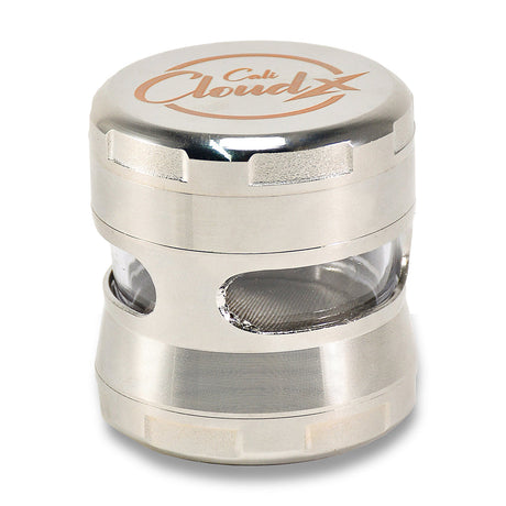 Cali Cloudx Small Grinder With Glass Window (2 Sizes) Silver / 50Mm