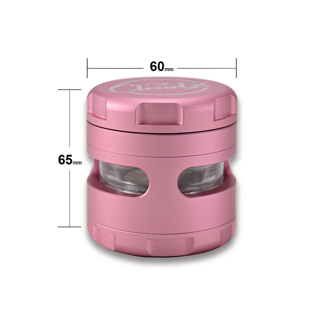 60Mm Round Aluminum & Glass Cali Cloudx Grinder