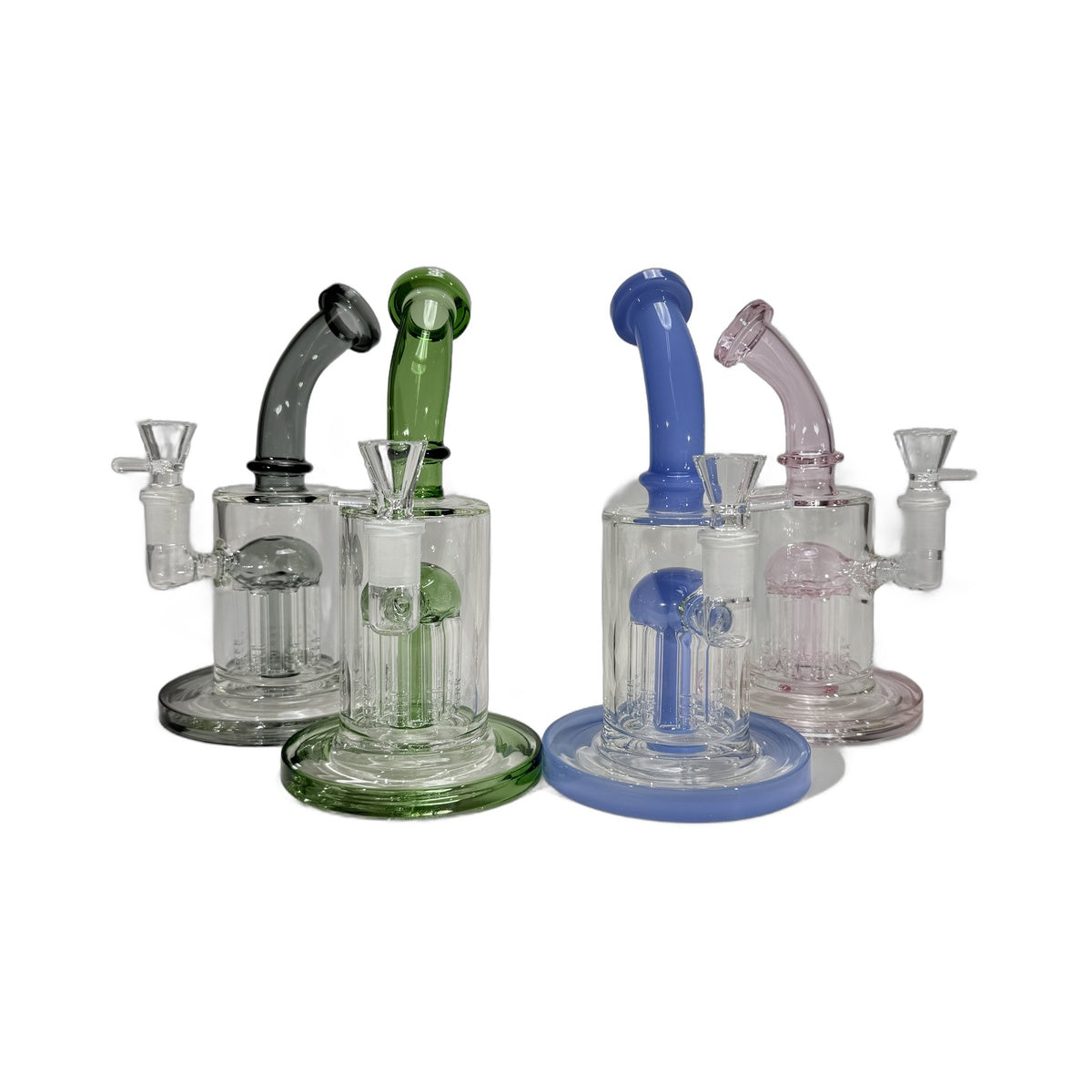 8” Color Accented Glass Waterpipe