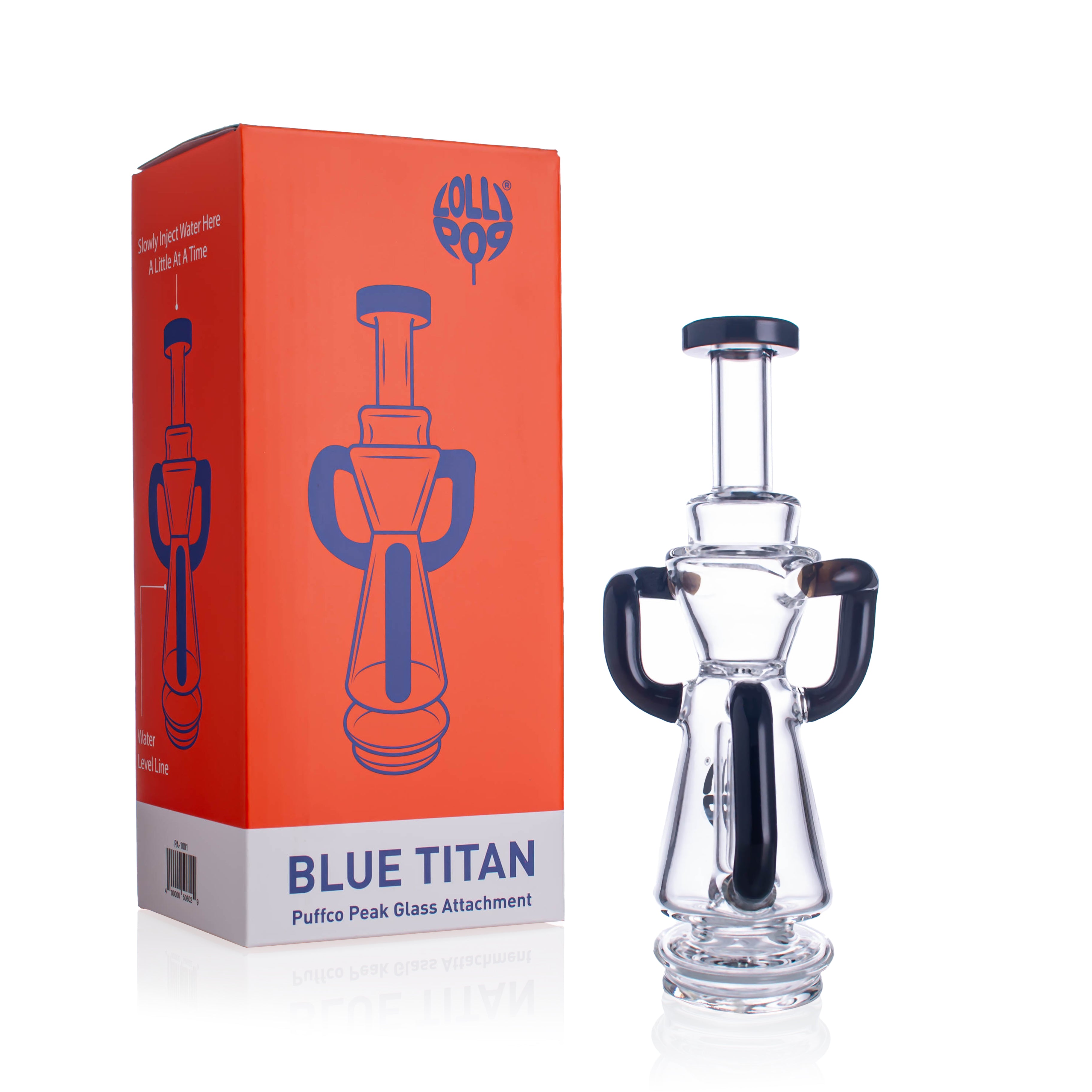 Lollipop Blue Titan Puffco Peak Glass Attachment