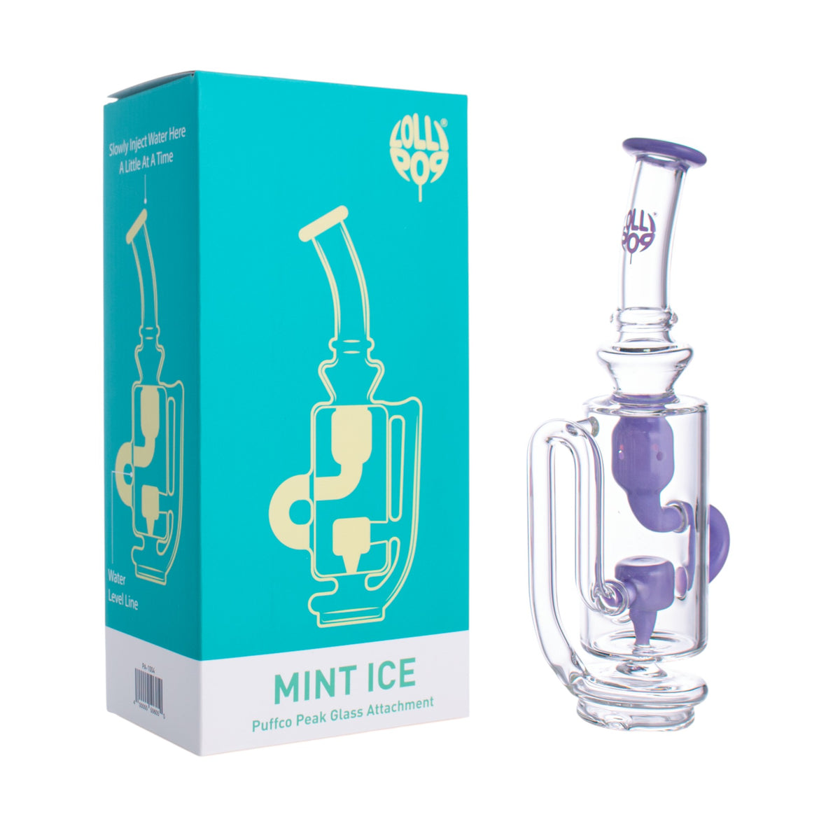 Lollipop Mint Ice Puffco Peak Glass Attachment