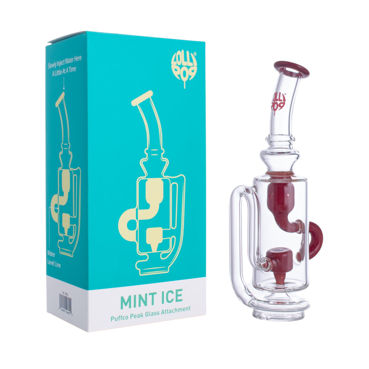 Lollipop Mint Ice Puffco Peak Glass Attachment