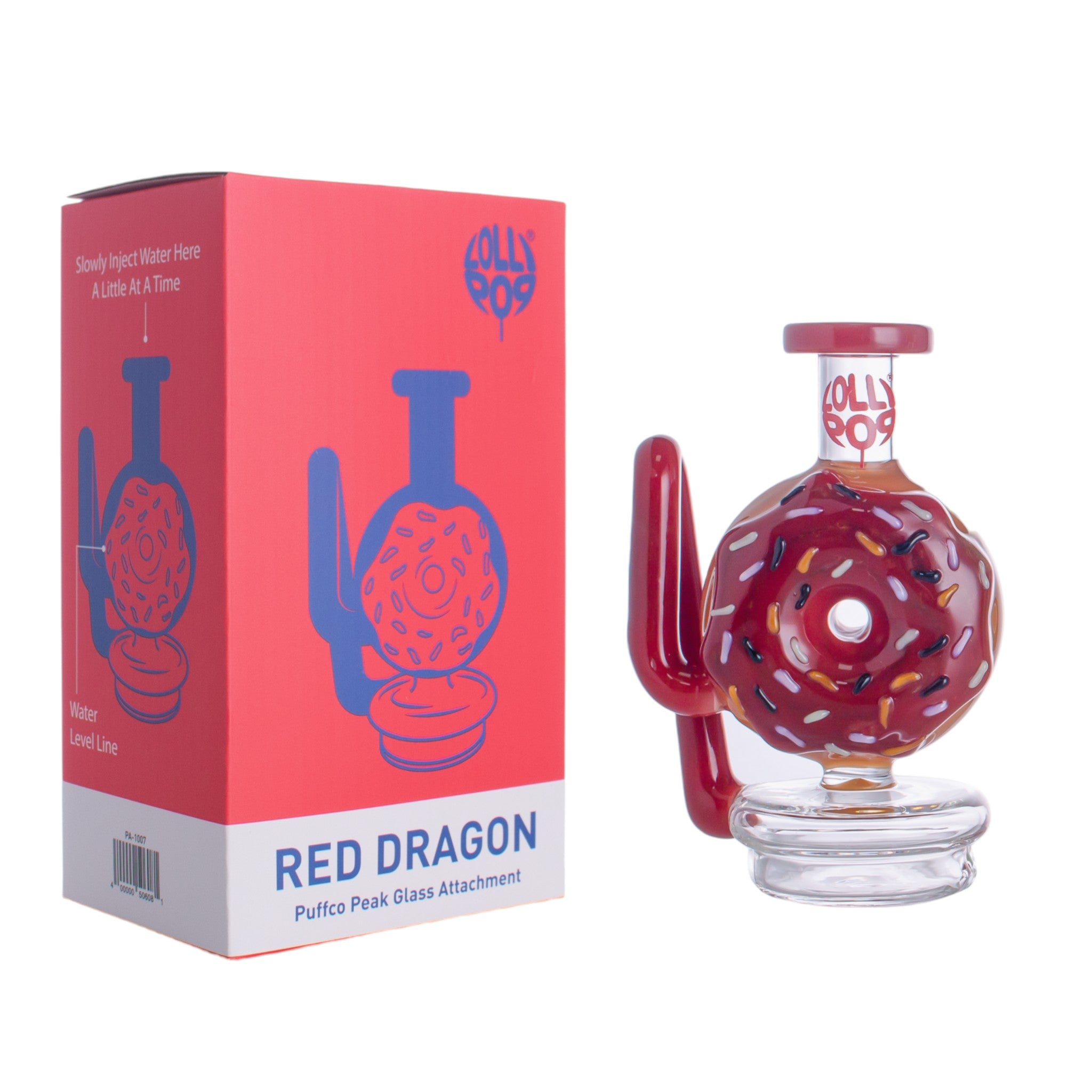 Lollipop Red Dragon Puffco Peak Glass Attachment | Donut-Style