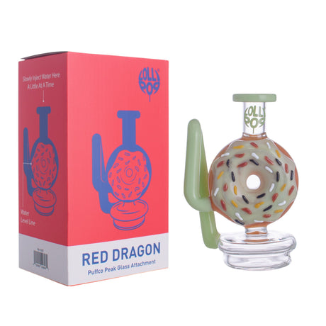 Lollipop Red Dragon Puffco Peak Glass Attachment | Donut-Style