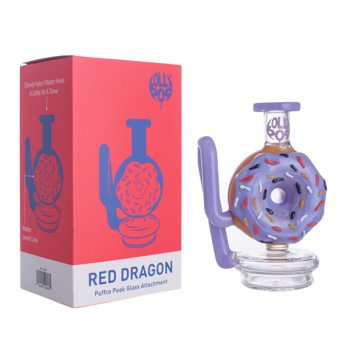 Lollipop Red Dragon Puffco Peak Glass Attachment | Donut-Style
