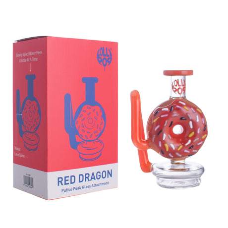 Lollipop Red Dragon Puffco Peak Glass Attachment | Donut-Style
