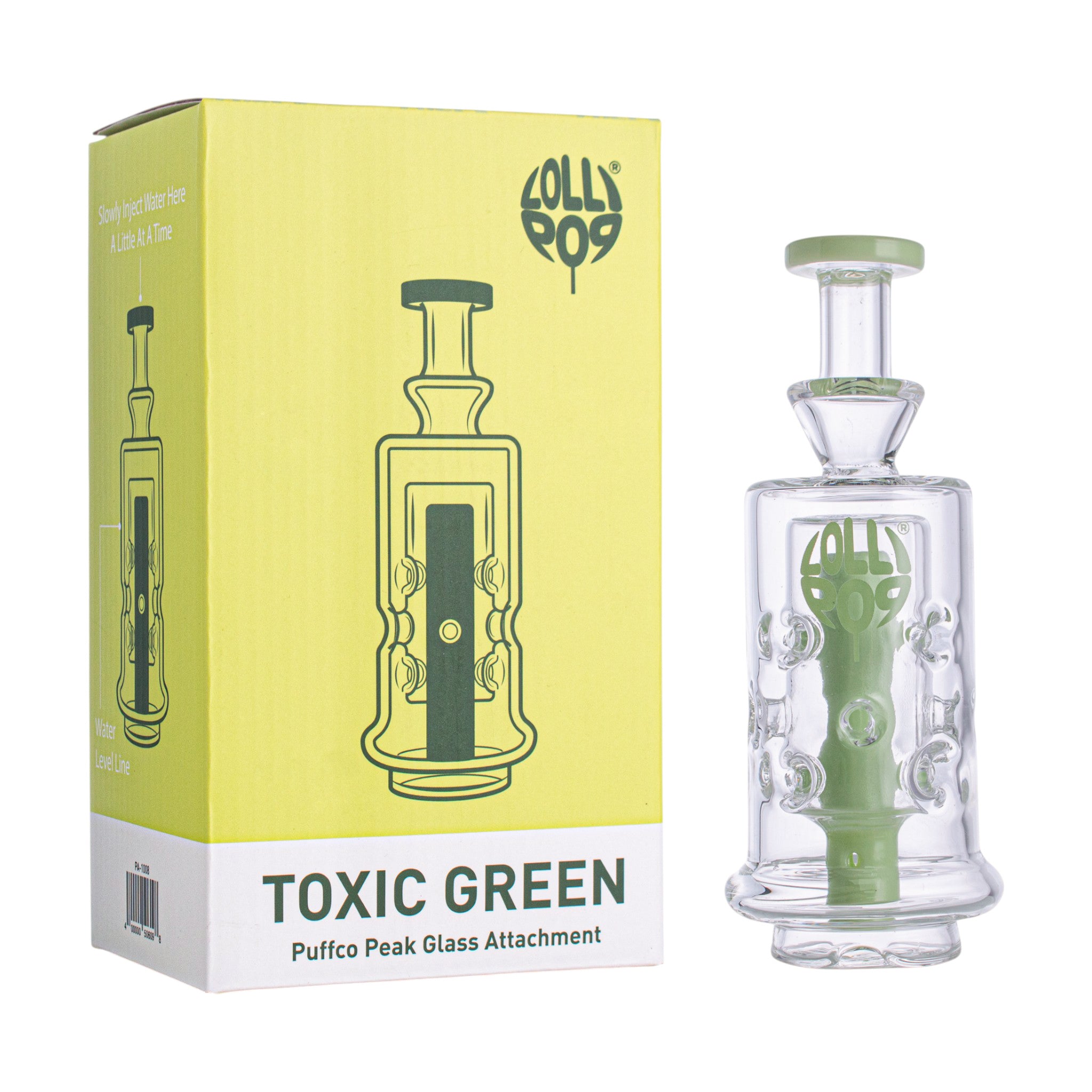 Lollipop Toxic Green Puffco Peak Glass Attachment