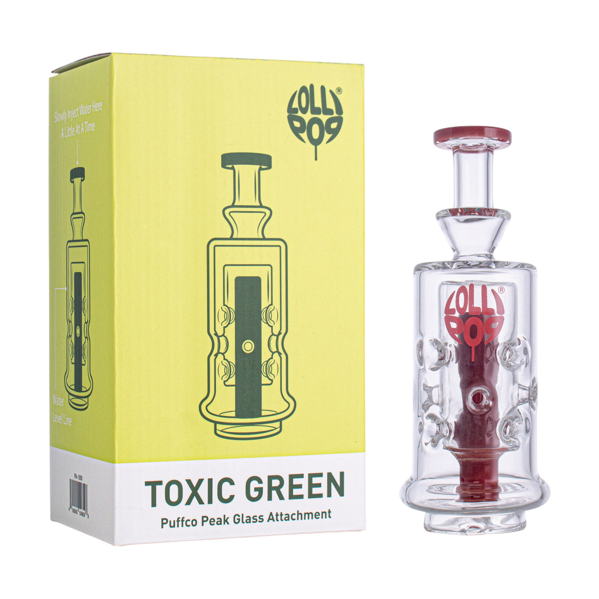 Lollipop Toxic Green Puffco Peak Glass Attachment