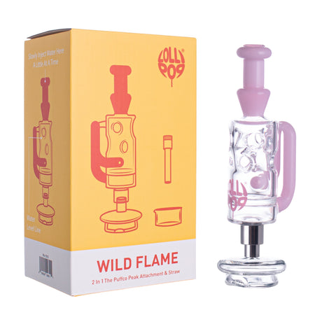 Lollipop Wild Flame 2-in-1 Puffco Peak Glass Attachment & Straw
