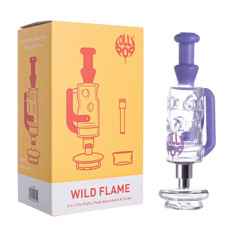 Lollipop Wild Flame 2-in-1 Puffco Peak Glass Attachment & Straw