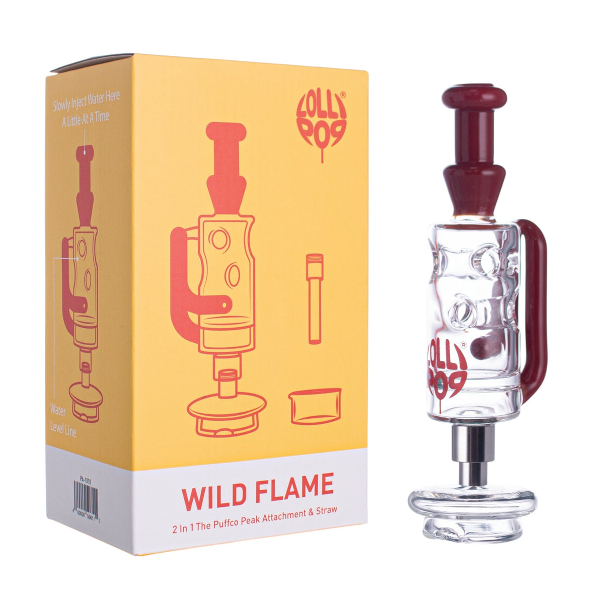 Lollipop Wild Flame 2-in-1 Puffco Peak Glass Attachment & Straw