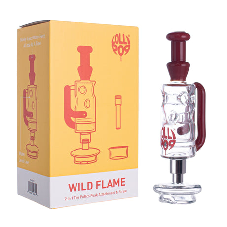Lollipop Wild Flame 2-in-1 Puffco Peak Glass Attachment & Straw
