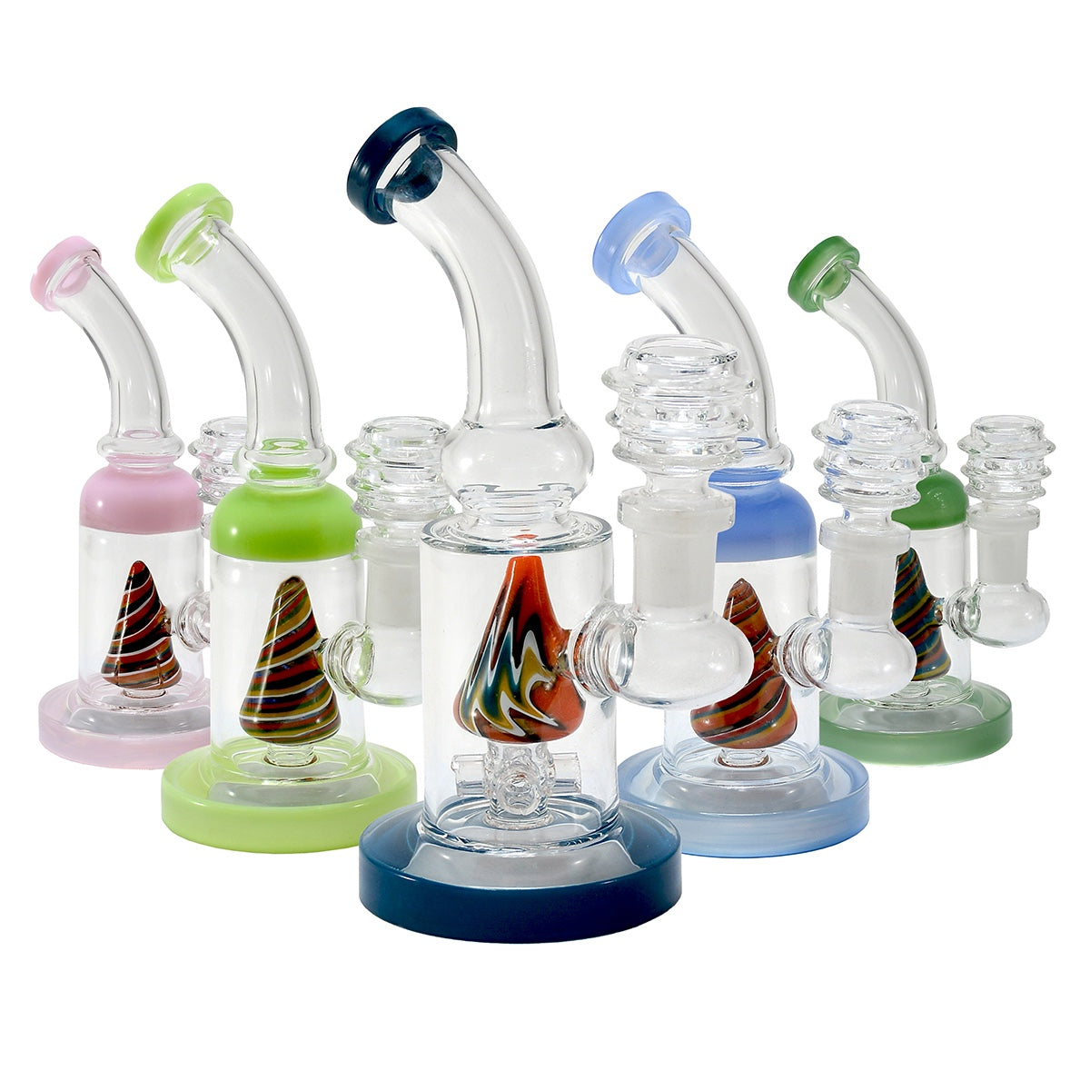 6" Mini Swirl Triangle Water Pipe | Rig