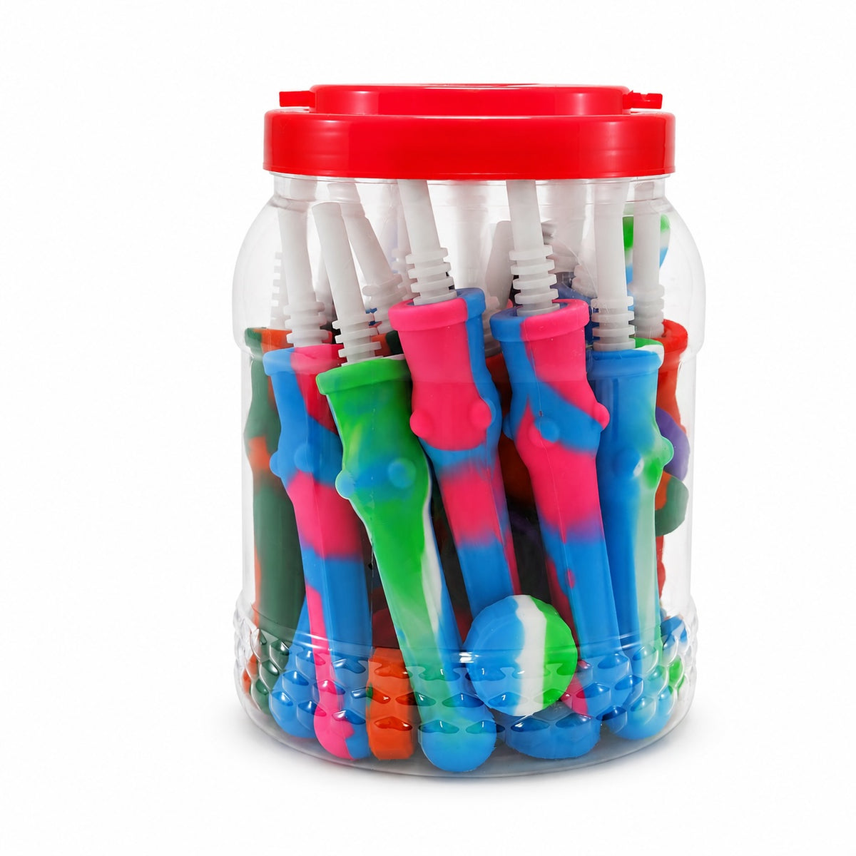 4" Silicone With Lid NC Straw