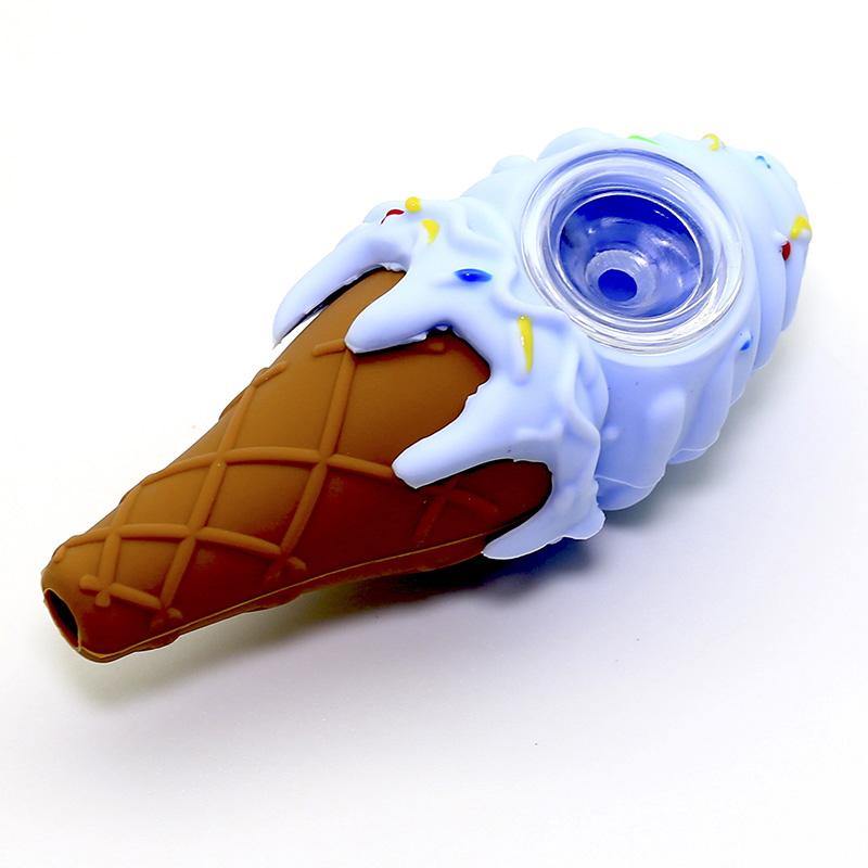 4" Colorful Ice-Cream Shaped Silicone Pipe - Cali Cloudx Inc