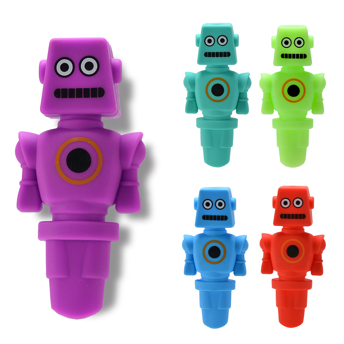 4.5" Silicone Robot Character Hand  Pipe