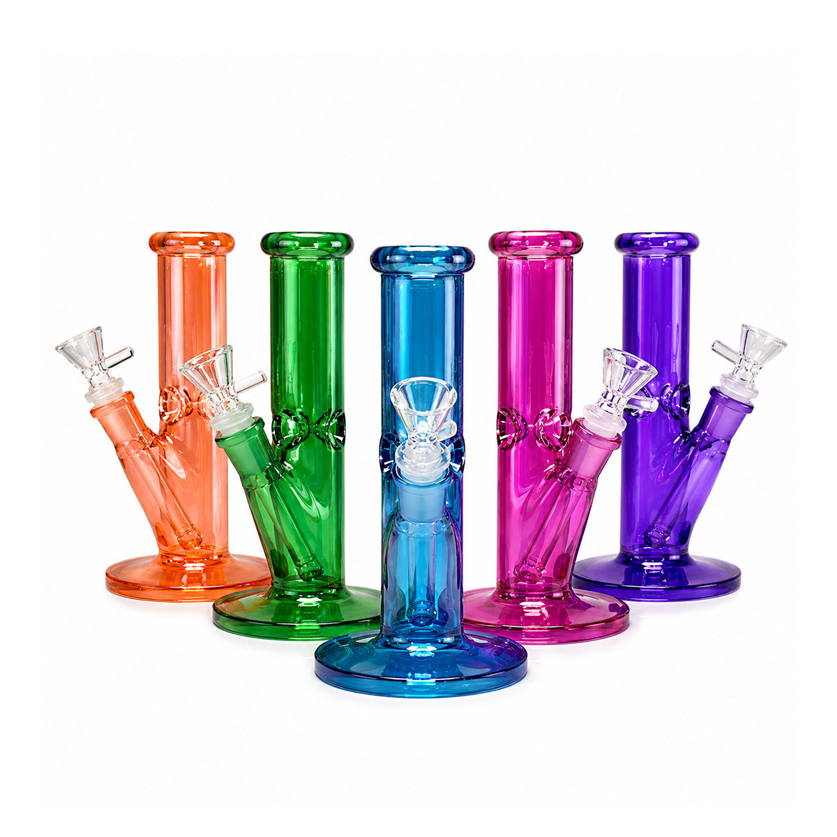 8" Electroplate Colorful Straight Waterpipe