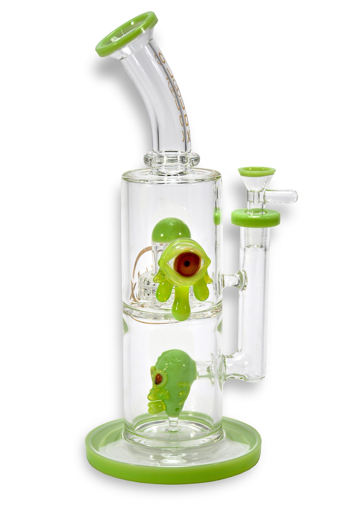 14 Us Color Shower Head & Skull Dripping Water Pipe By Cali Cloudx Glass Waterpipe