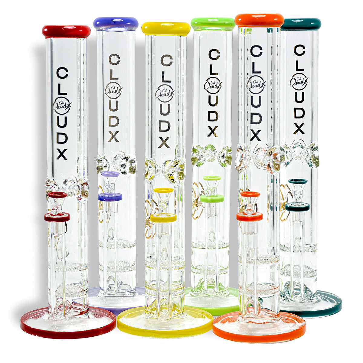 14 Double Honey Comb Straight Water Pipe By Cali Cloudx