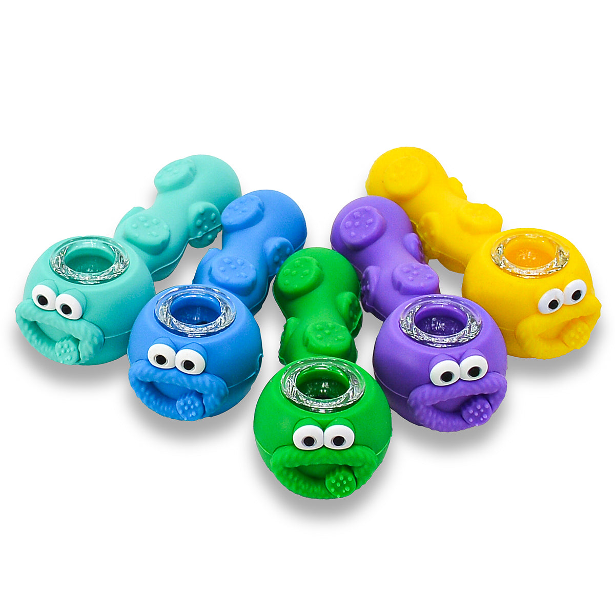 3.5'' Silicone Character Hand Pipe With Dabber