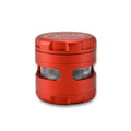 60Mm Round Aluminum & Glass Cali Cloudx Grinder Red