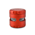 60Mm Round Aluminum & Glass Cali Cloudx Grinder Red