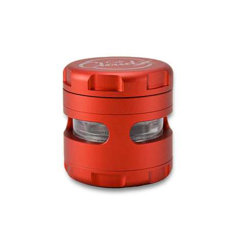 60Mm Round Aluminum & Glass Cali Cloudx Grinder Red