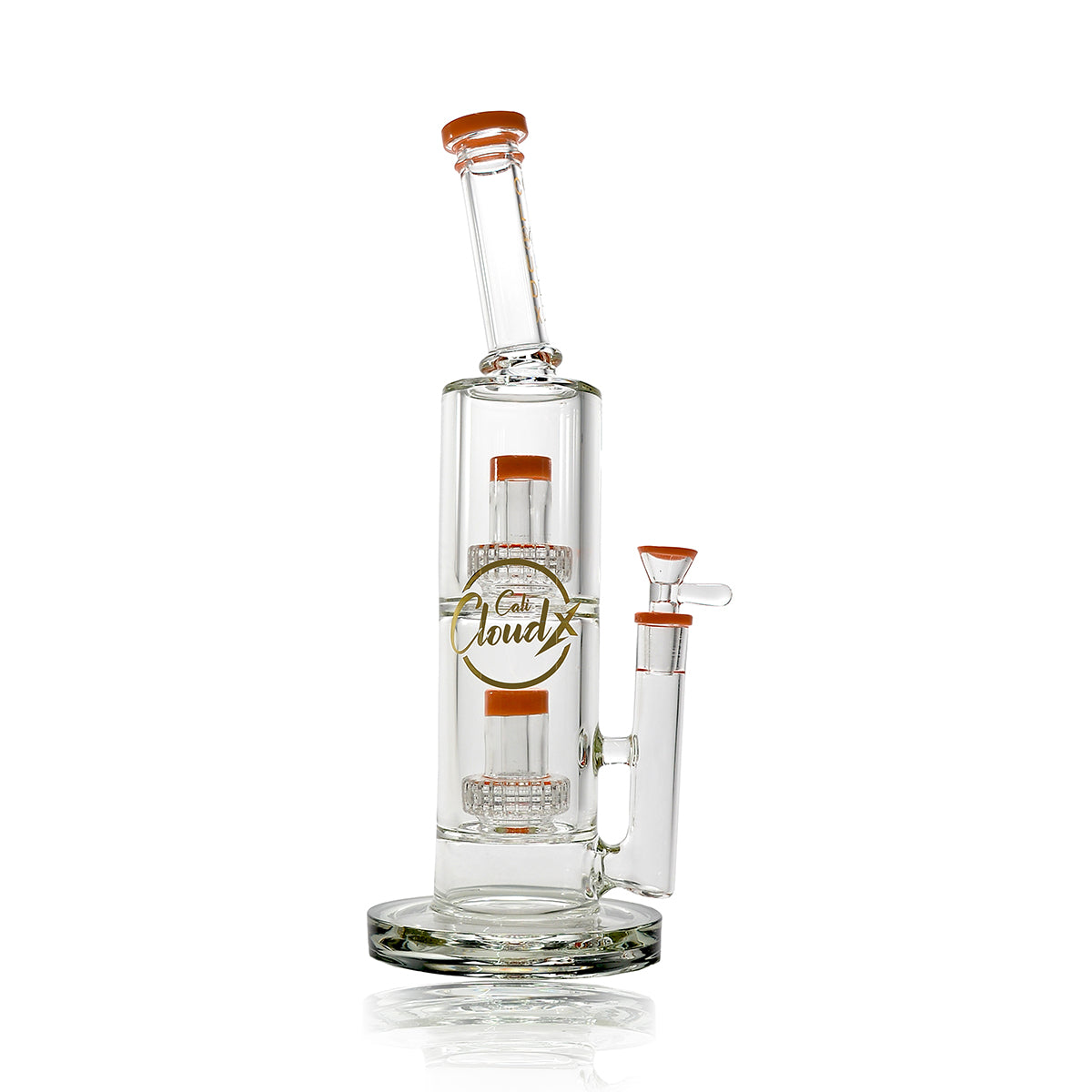 16’ Double Tree Percolator Water Pipe By Cali Cloudx Orange