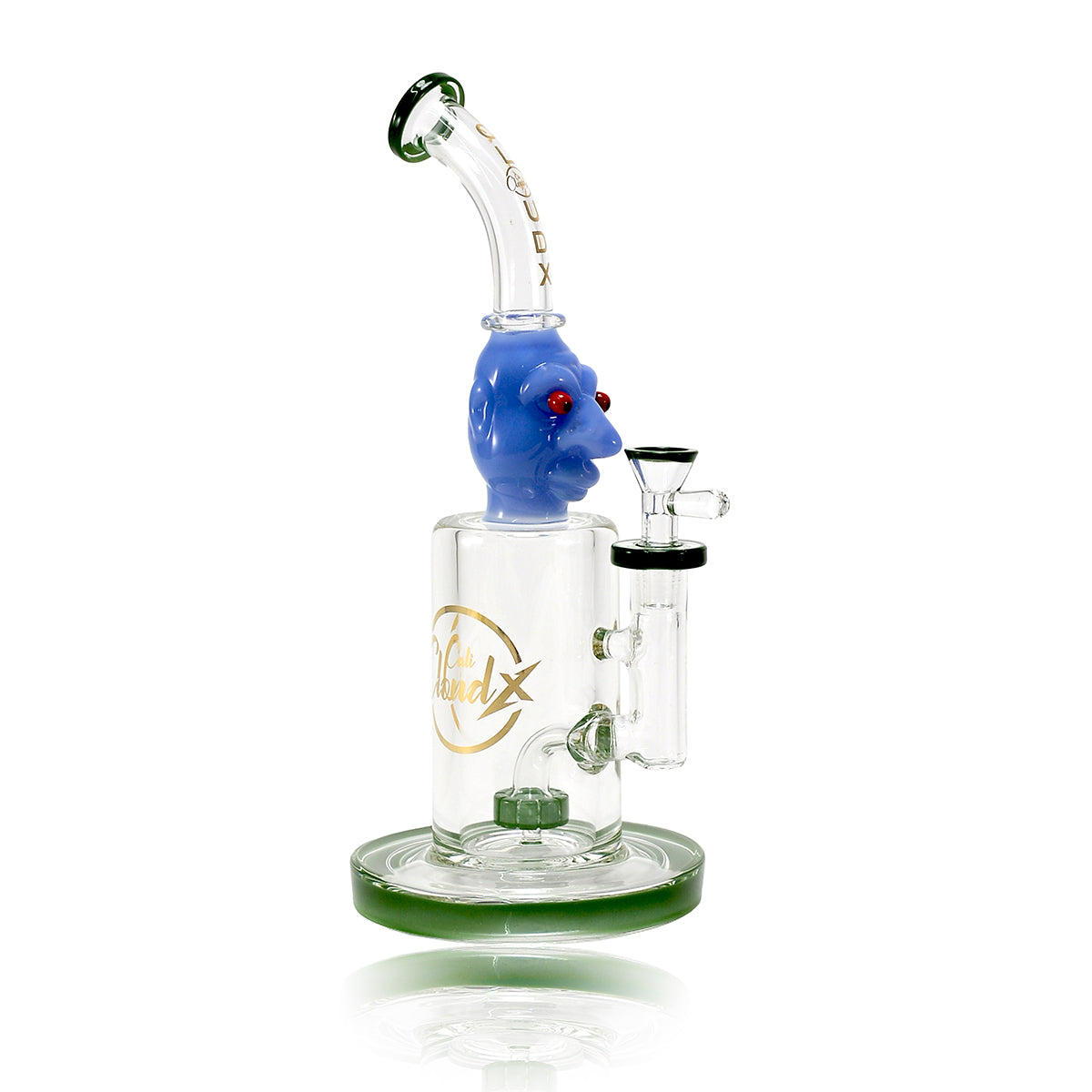 11’ Skull Design 8Mm Thick Heavy Water Pipe By Cali Cloudx Green
