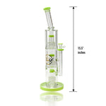 16’ Triple Percolator Shower - Head 9Mm Thick Water Pipe By Cali Cloudx Milky Green