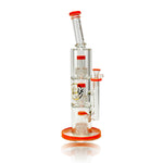 16’ Triple Percolator Shower - Head 9Mm Thick Water Pipe By Cali Cloudx Orange