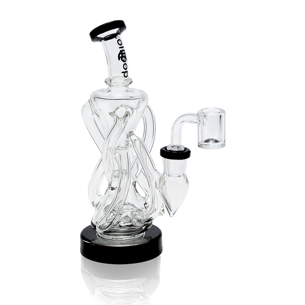 Lollipop Mini Recycler Rig - Sold By Cali Cloudx Black