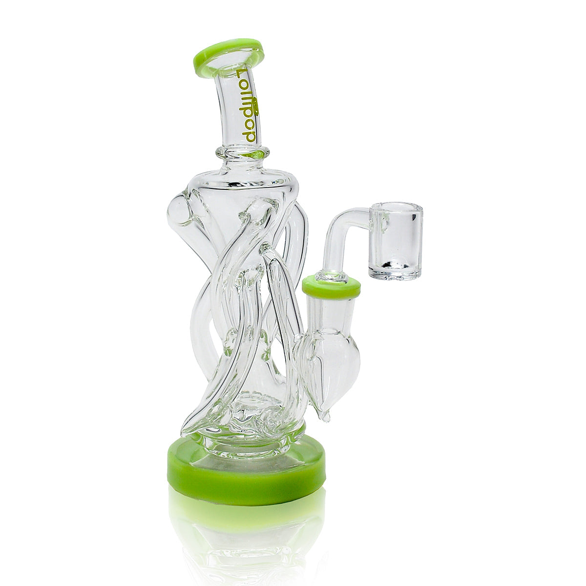 Lollipop Mini Recycler Rig - Sold By Cali Cloudx Milky Green