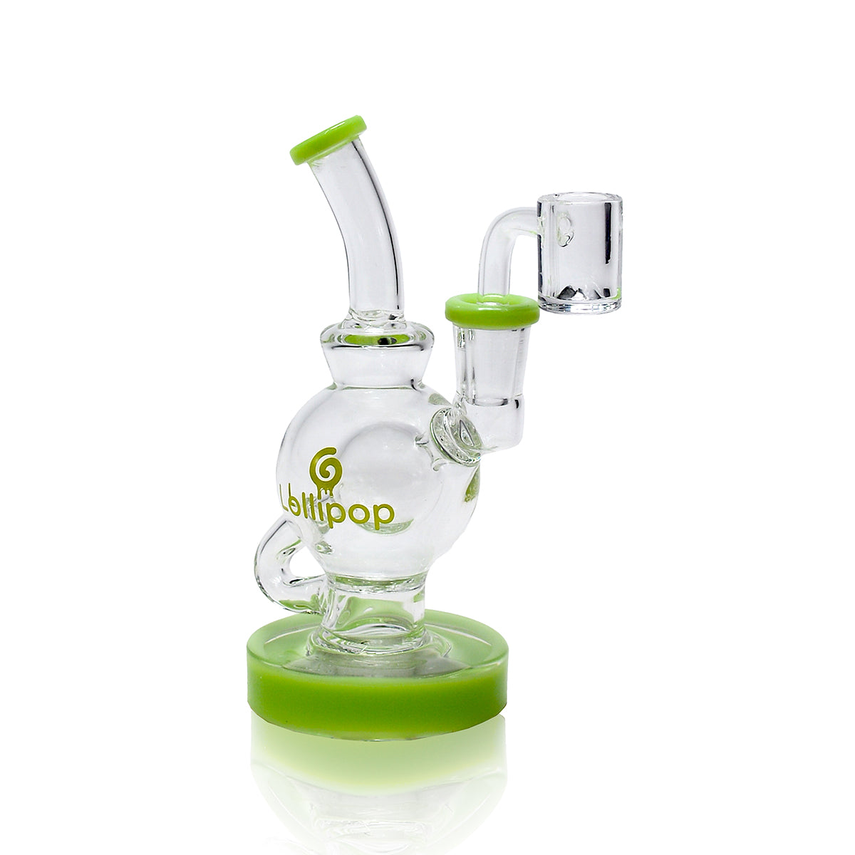 Lollipop Mini Recycler Rig - Sold By Cali Cloudx Milky Green