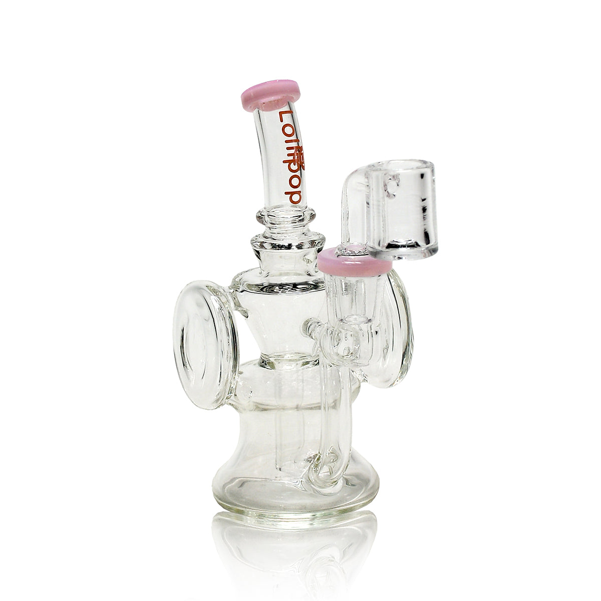 Lollipop Mini Recycler Rig - Sold By Cali Cloudx Pink