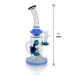 11" Turtle Attach Bended Recycler Waterpipe