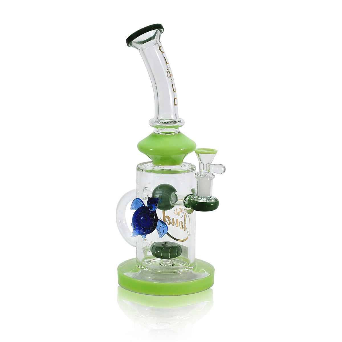 11" Turtle Attach Bended Recycler Waterpipe