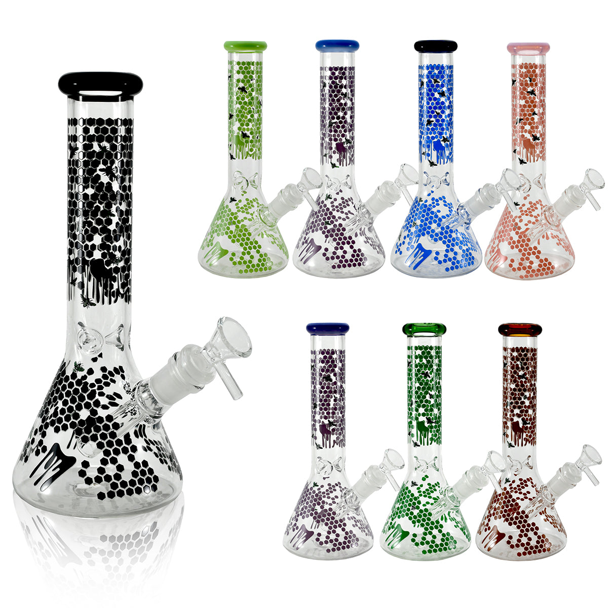 10" Glow In The Dark Bee Beaker WaterPipe