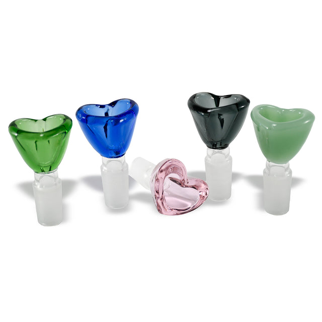 14mm Heart Design Glass Bowls (12 Pcs / $2.50 ea.)