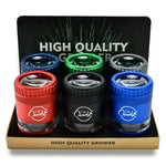 4-Piece Premium Herb Grinder – Color Aluminum with Clear Chamber