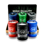 4-Piece Premium Herb Grinder – Color Aluminum with Clear Chamber