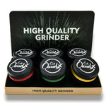 Premium Herb Grinder – 4-Piece Black Grinder  Color Accent