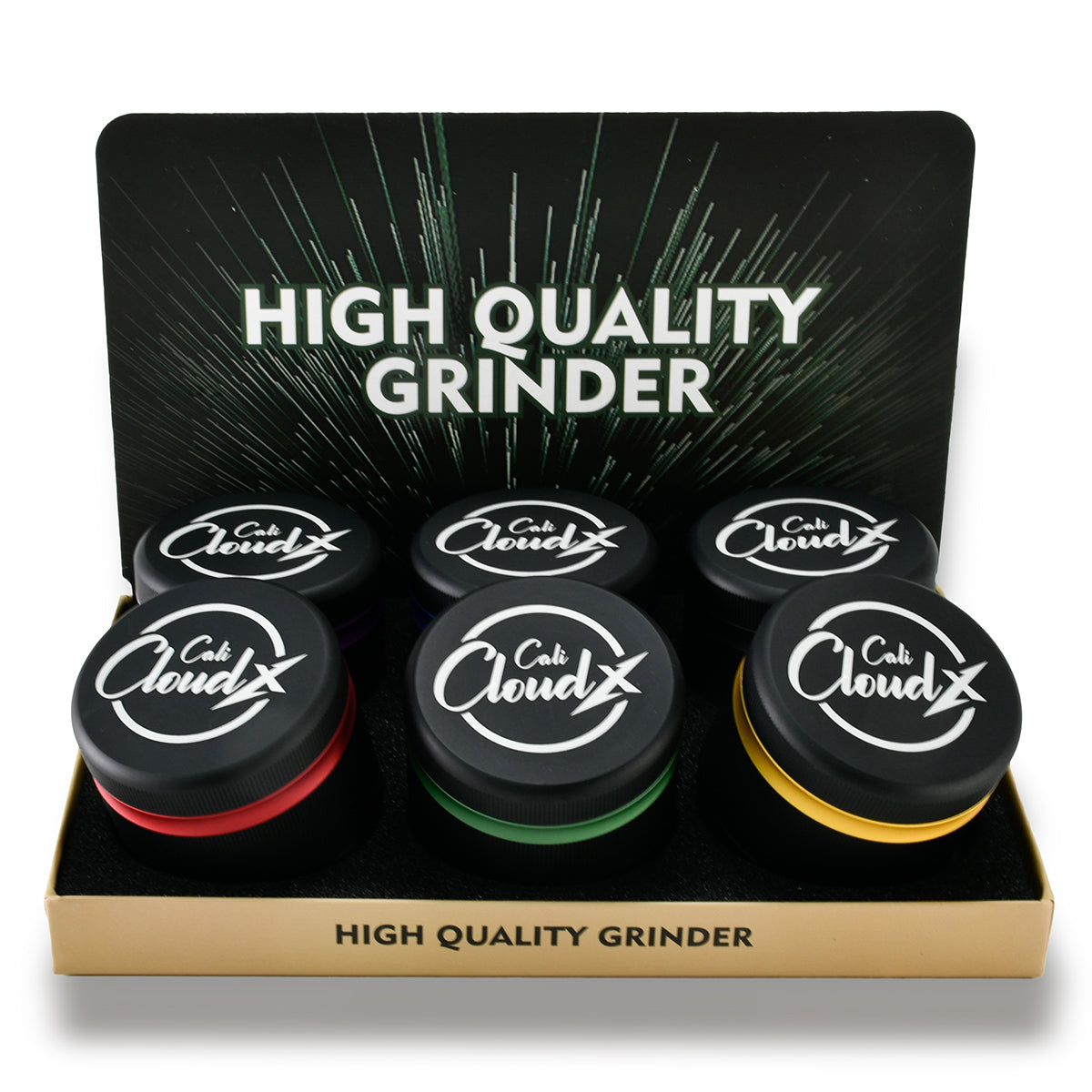 Premium Herb Grinder – 4-Piece Black Grinder  Color Accent