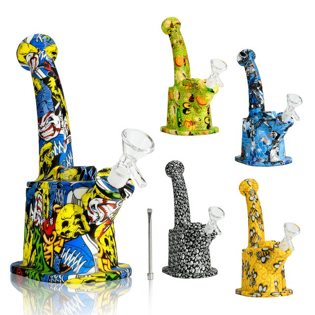 8" Printed Silicone Waterpipe