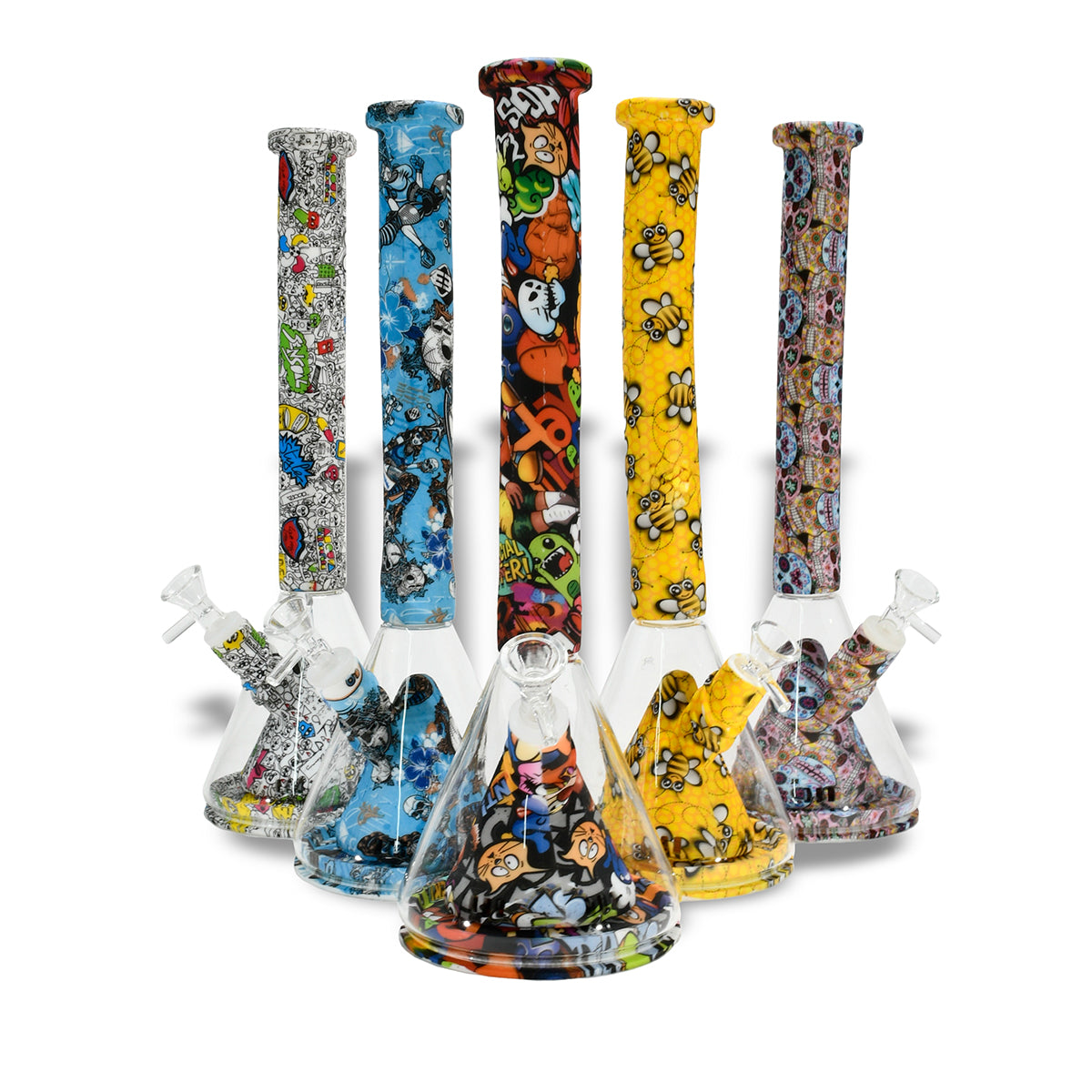 14" Printed Silicone Beaker Waterpipe