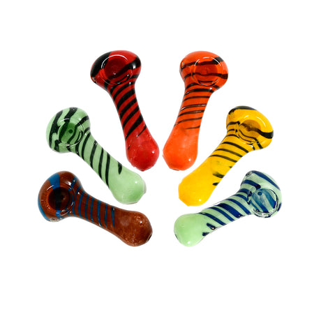 3" Striped Mini Glass Hand Pipe – Bulk Jar
