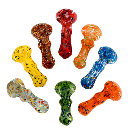3" Confetti Glass Mini Hand Pipe – Bulk Jar