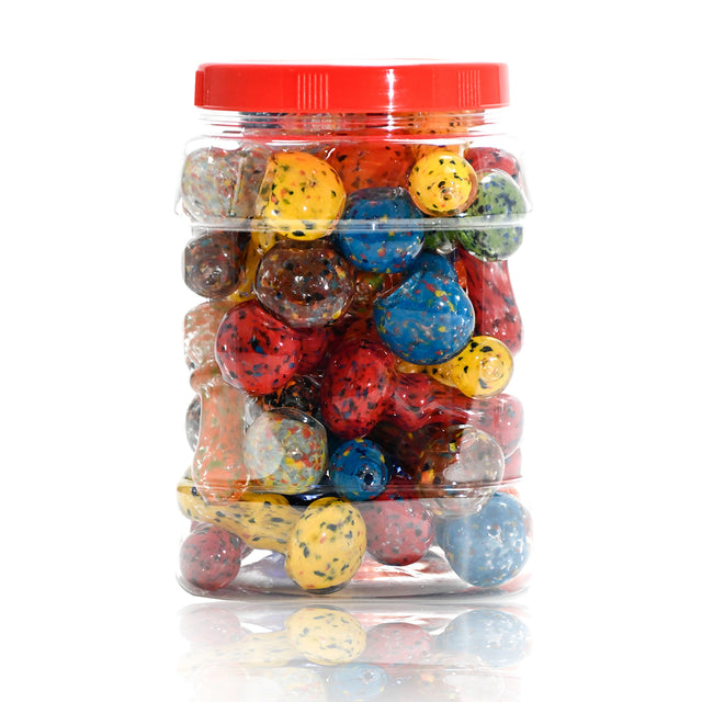 3" Confetti Glass Mini Hand Pipe – Bulk Jar
