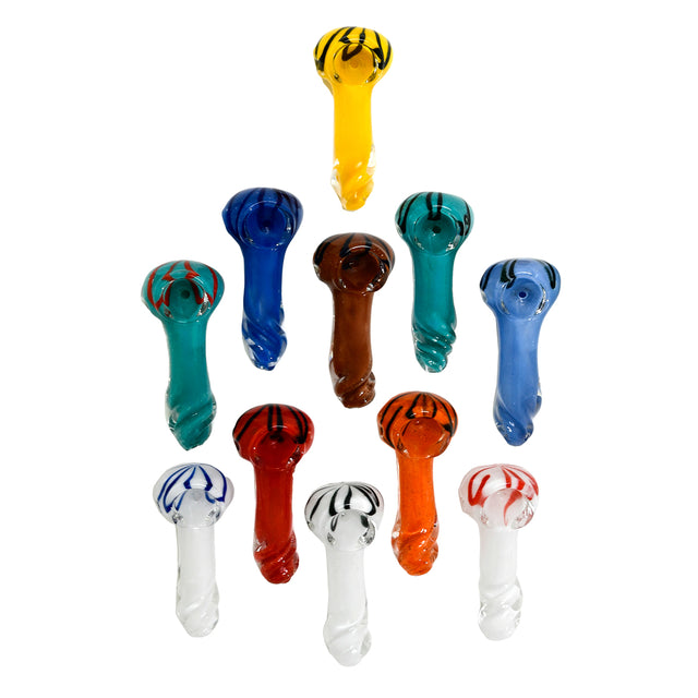 3” Assorted Glass Mini  Hand Pipes – Bulk Jar