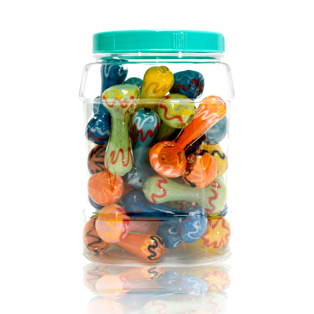 3" Zig-Zag Glass Mini  Hand Pipe – Bulk Jar